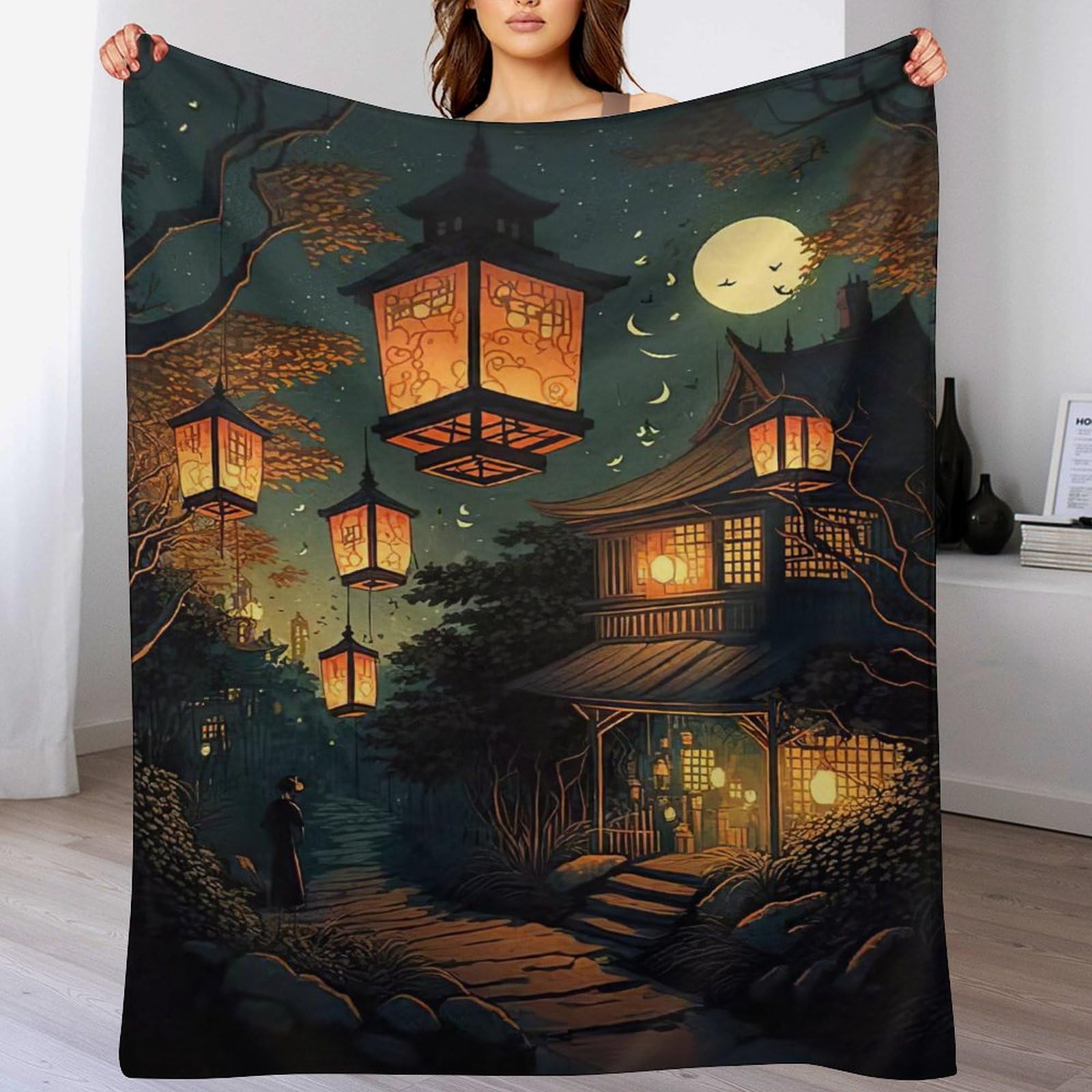 Couverture lanterne chinoise douce en flannel, le cadeau idéal pour réchauffer vos proches