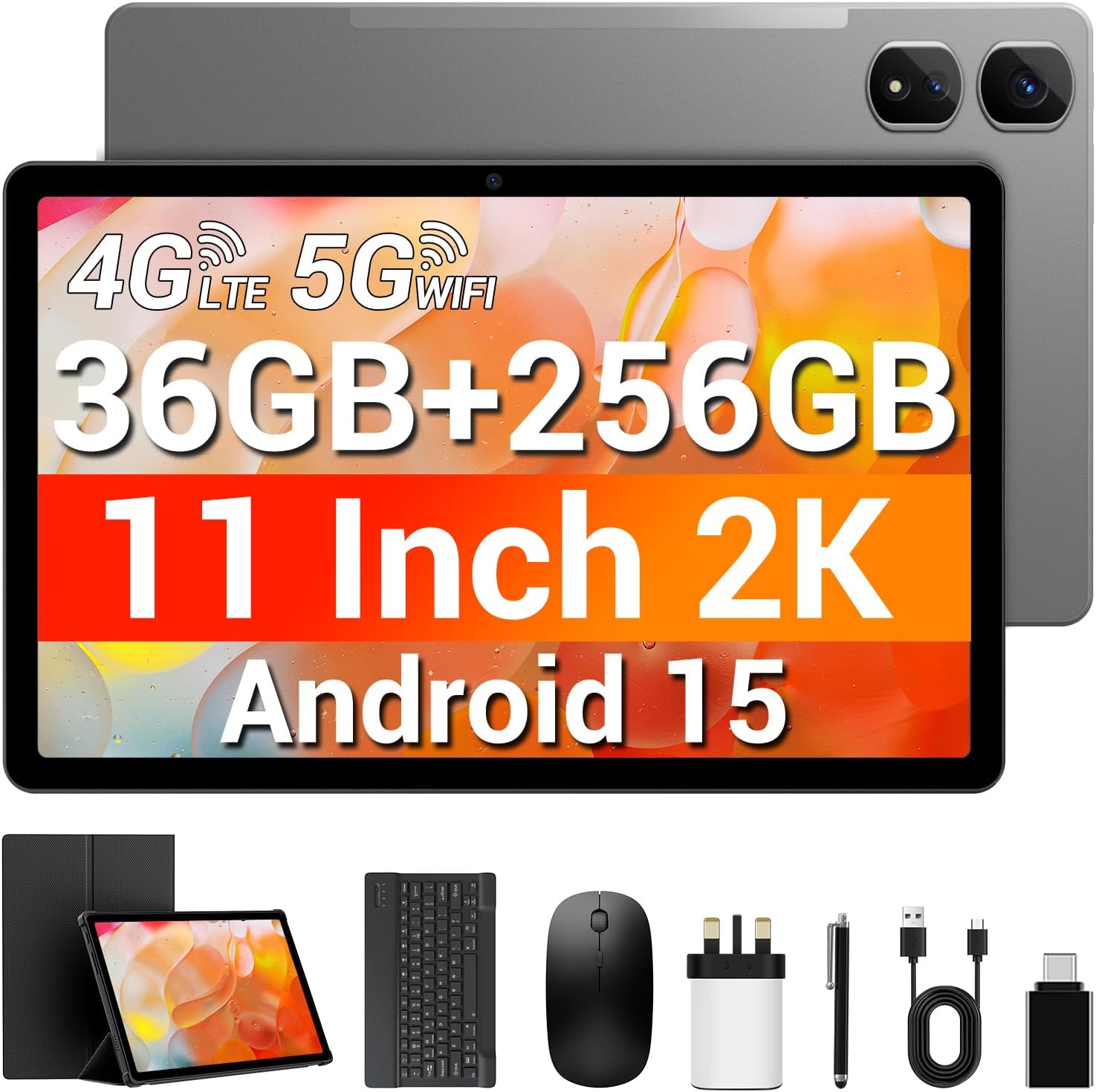 11 inch Tablet, Android 15, 2K...