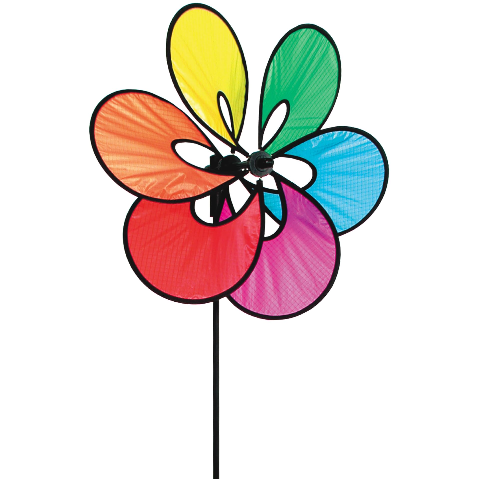 HQ Design Windspiration - Flower, UV-beständige und wetterfeste Windspiel Deko für Garten, Terrasse und Balkon - Windrad inkl. Standstab (Paradise Flower Rainbow)