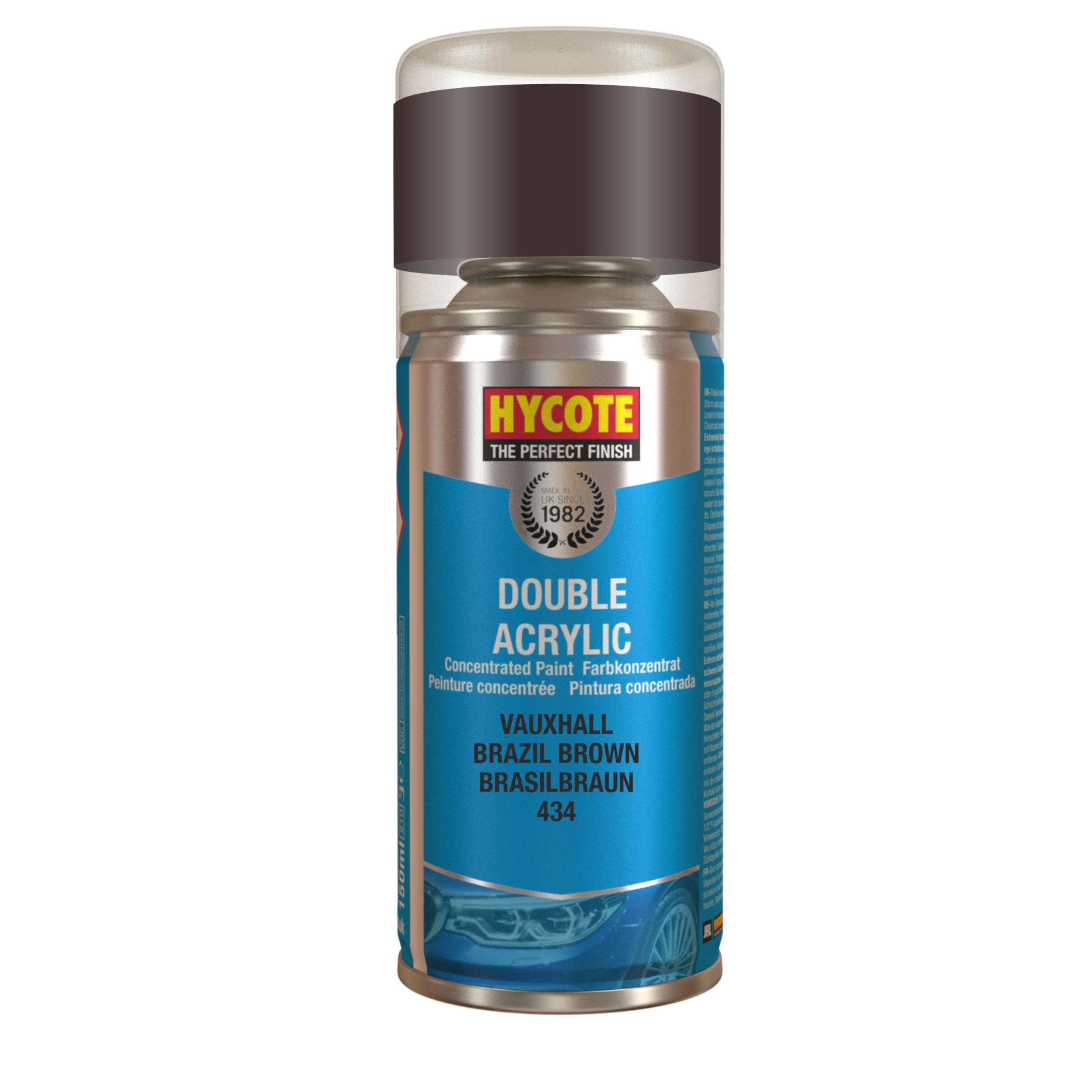 Hycote Double Acrylic Aerosol Car Spray Paint, Vauxhall - Brazil Brown, 150 ml