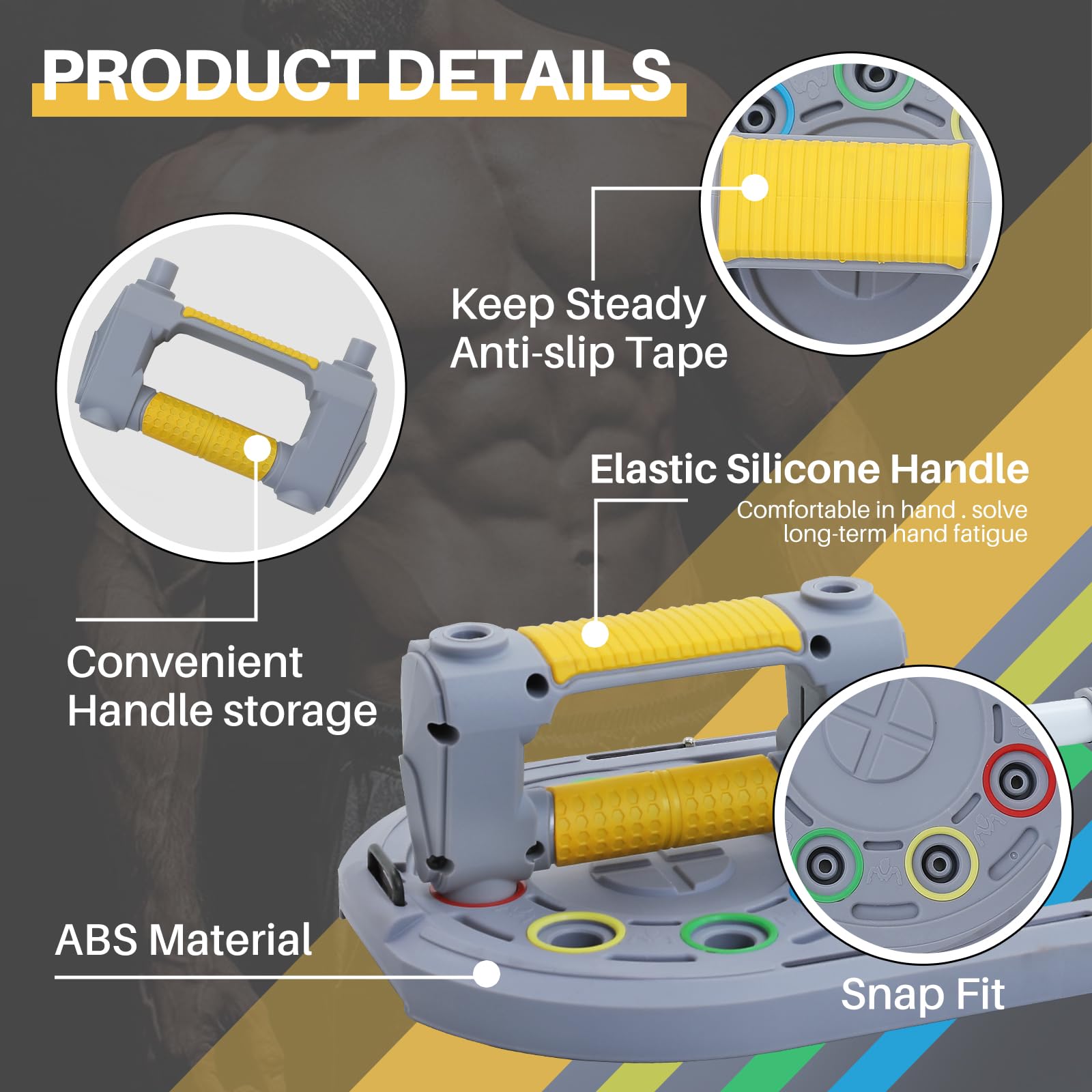 Apotempty Push Up Board, Push Up Bar Pushup Board, Scalable Pushup Fitness Stand, Multi-Function Strength Training Equipment for Men & Women