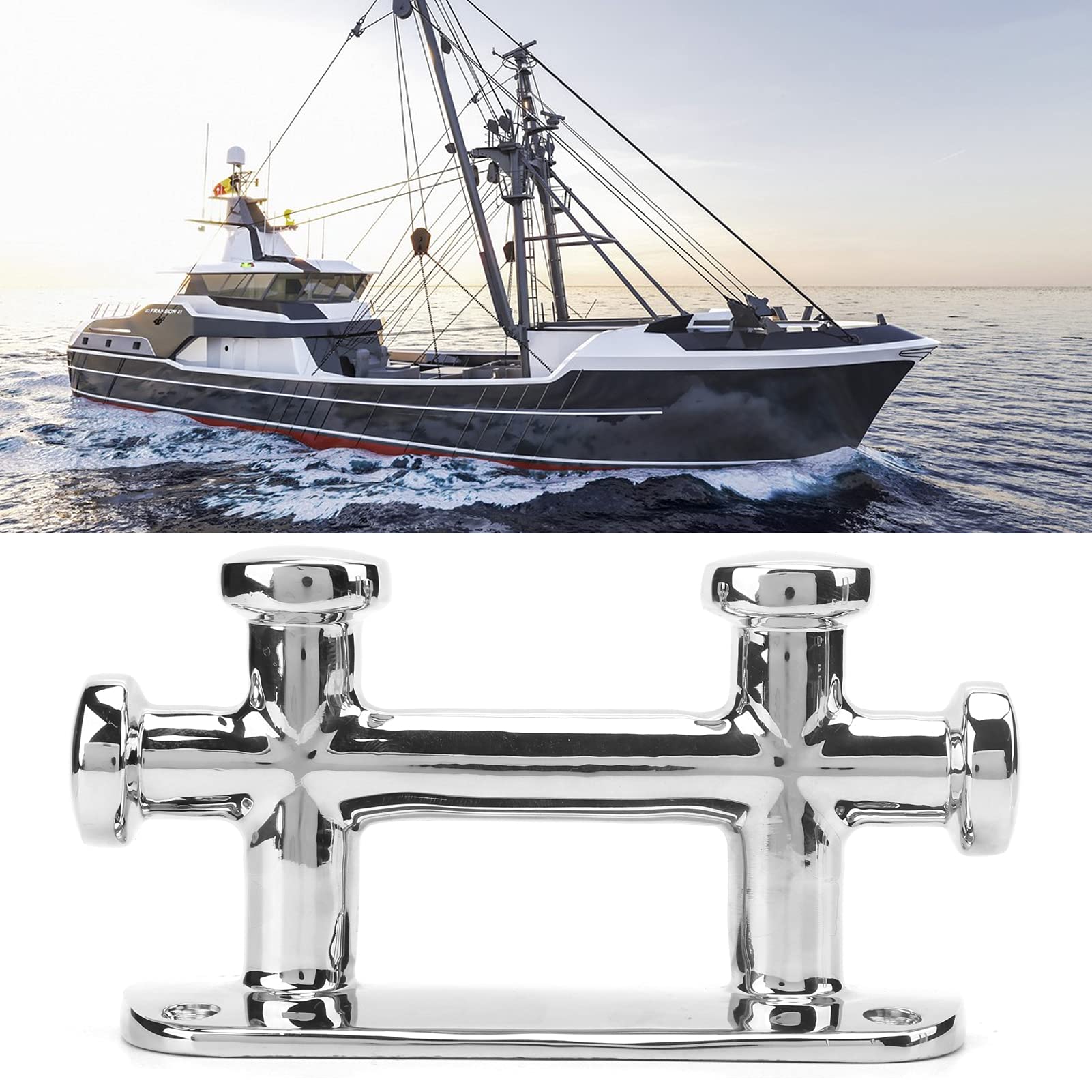 Ganci per Bitte da Ormeggio per Barche in Acciaio Inossidabile Marine Bitta a Doppia Croce Bitta per Barche per Yacht Motoscafi Dock da Pesca Corda da Ponte