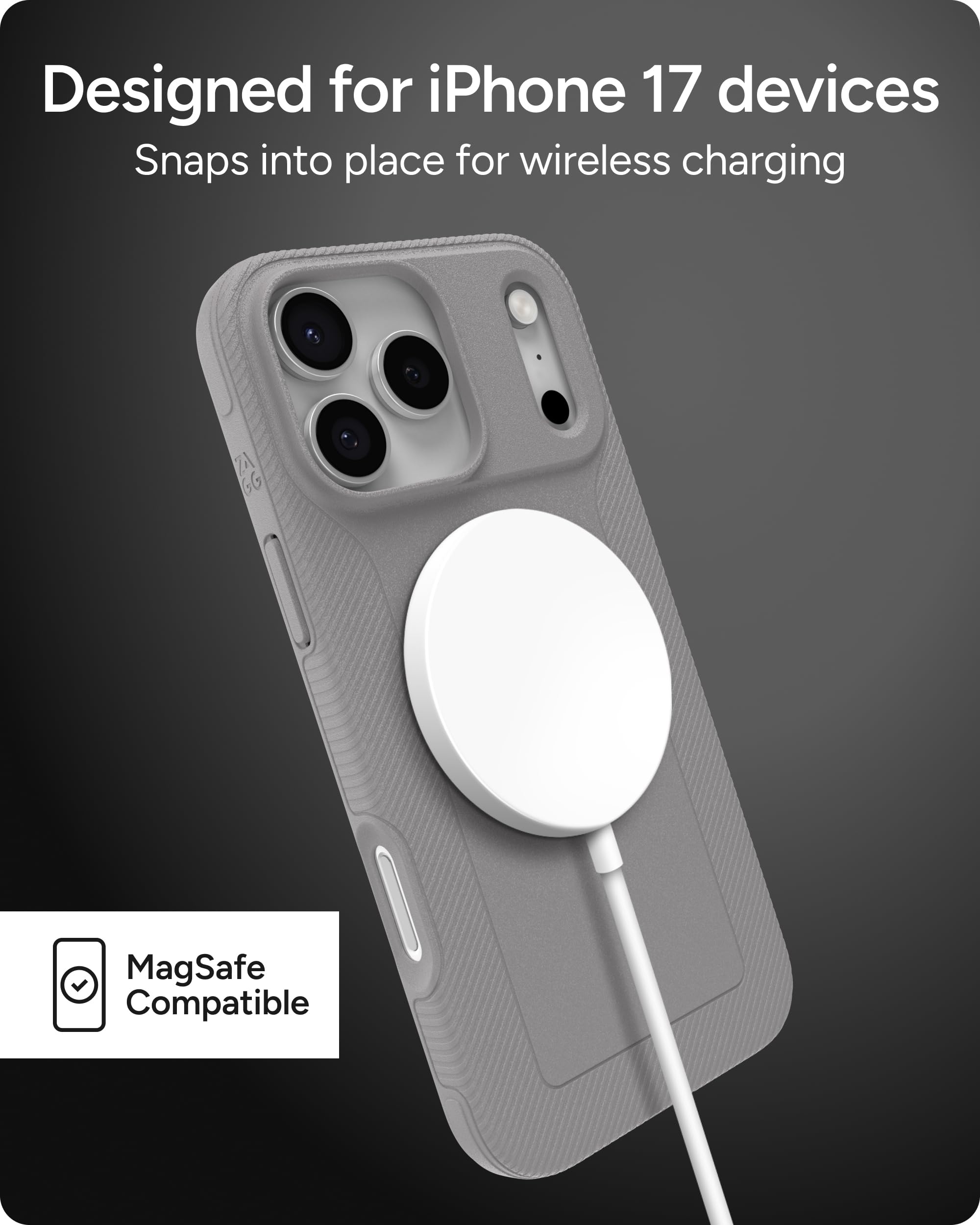 iPhone 17 Pro Max MagSafe ケース スレート グレー Amazon.com: ZAGG Luxe Snap Phone Case for iPhone 17 Pro Max - Gray