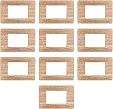 10 Plaques, 3 Modules/Places, Compatible with Vimar Plana, Light Wood Colour, High Quality Plastic Plaques, 100% Compatible with Original Stands and Modules