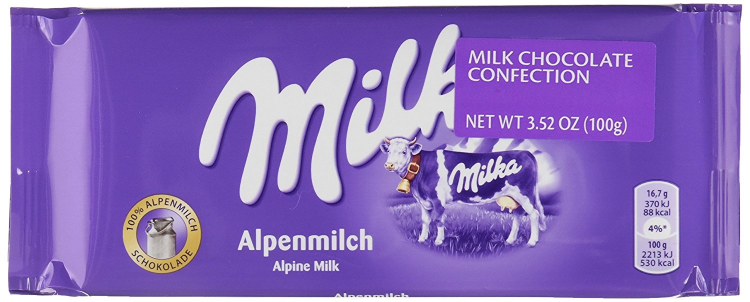 MilkaAlpine Milk Chocolate Bars: 25-Piece Box