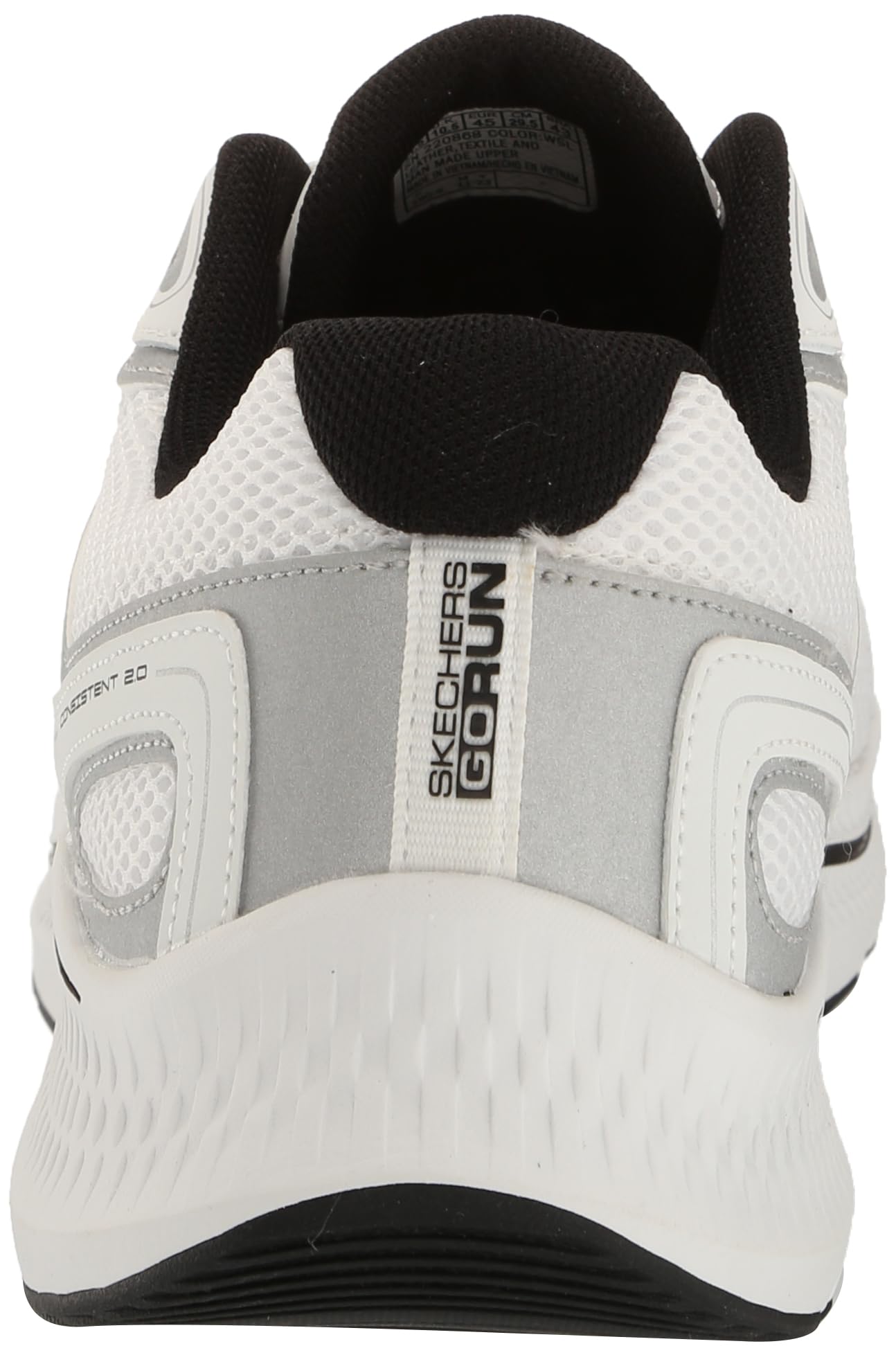 Skechers Herren Go Run Consistent 2.0 Silver Wolf Sneaker, Weiß/Silber, 41.5 EU Weit – Ansicht 3