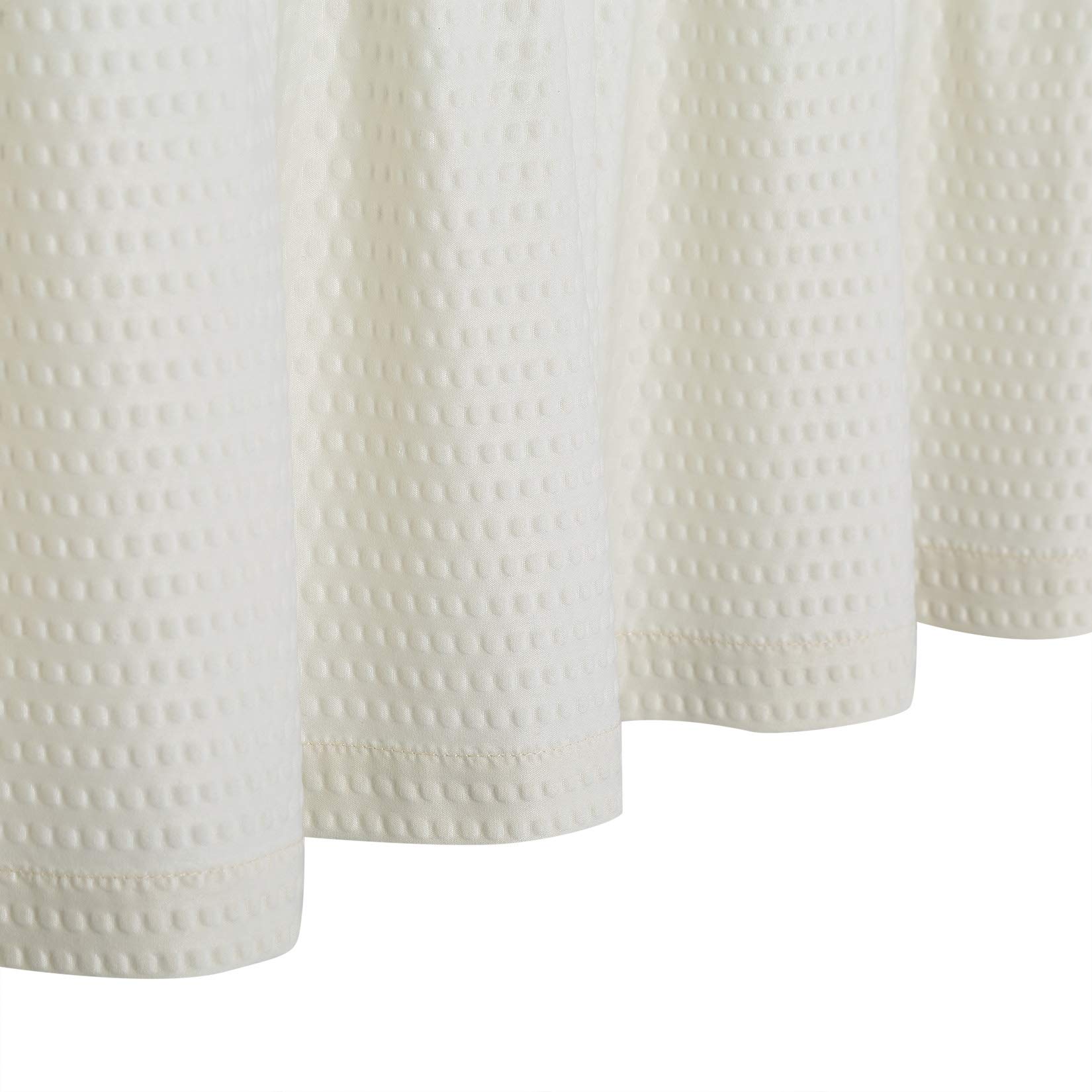 CAROMIO Cafe Curtains 24 Inch Length, Embossed Textured Soft Microfiber Kitchen Tier Curtains for Windows Short Bathroom Window Curtains, Cream, 30" Wx24 Lx2