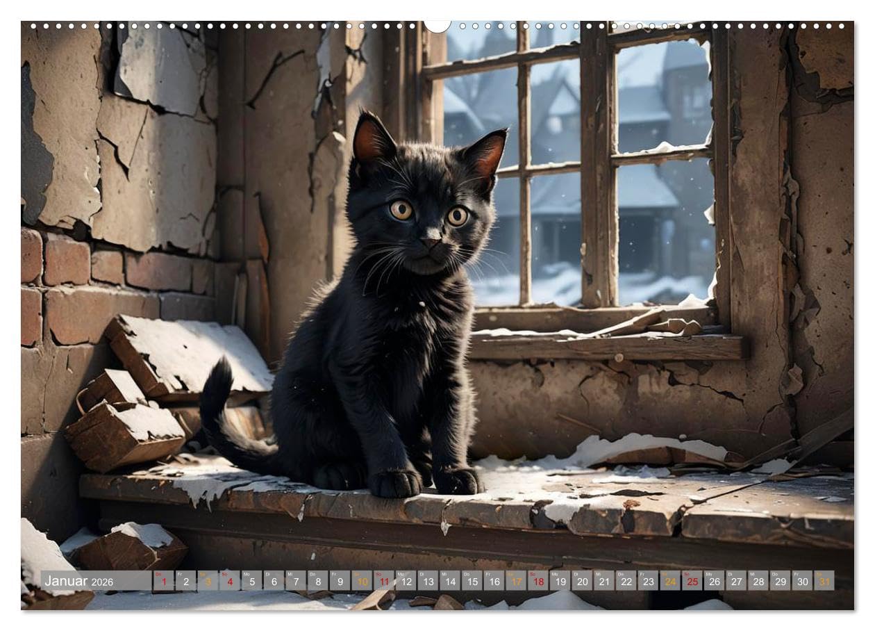 Hier kommt Mietzi (hochwertiger Premium Wandkalender 2026 DIN A2 quer), Kunstdruck in Hochglanz: Ein Kalender mit frechen Katzen, jeden Monat neu! (CALVENDO Tiere)