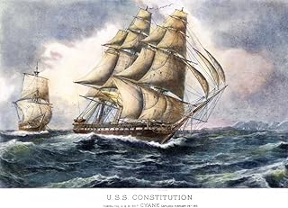 Uss Constitution 1815 Nthe Engagement Between The Uss Consititution And The Hms Cyane And Levant 20 February 1815 Lithograph After A Painting By Edward Mueller Poster Print by (18 x 24)