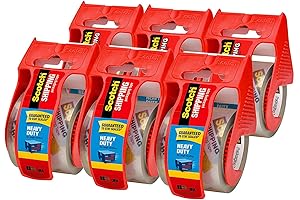 Scotch Heavy Duty Packing Tape: 6-Pack Rolls with Dispenser