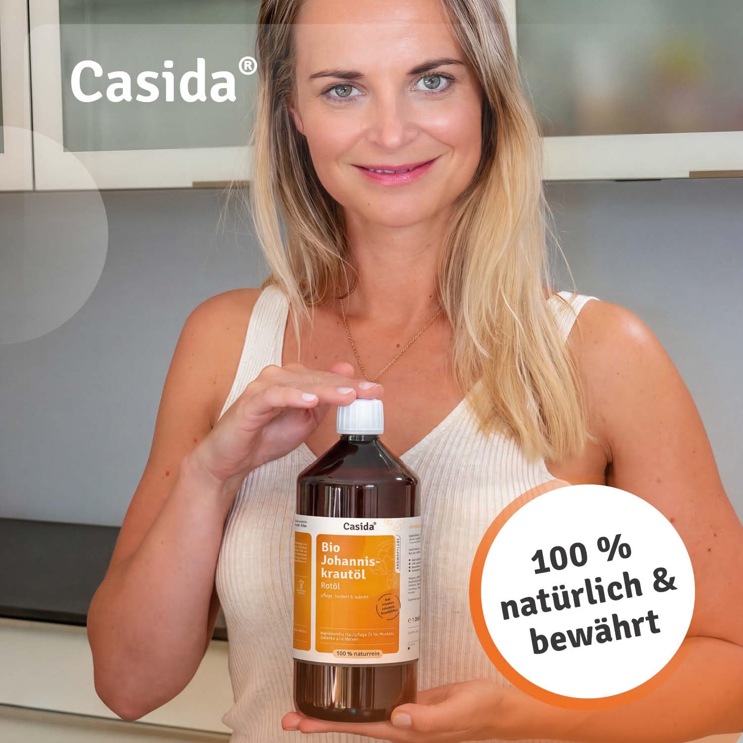 Casida® Olio di erba di San Giovanni (Olio Rosso) - Olio di Iperico - Olio rosso riscaldante e lenitivo per massaggi e frizioni - 1000 ml (1000 ml)