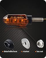 Vista 5 de QUASCO 4 unidades de luces direccionales LED universales para motocicleta, intermitentes mini ámbar delanteras y traseras para moto, scooter, quad