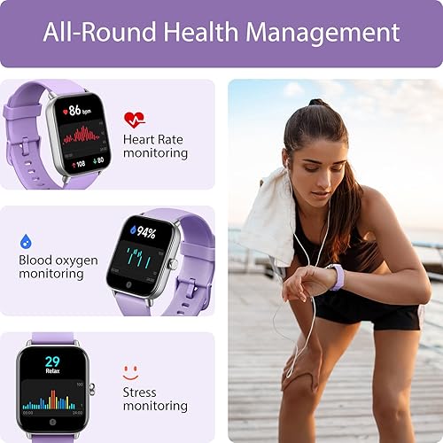 Miniatura 3 de Smart Watch for Women (Alexa Built-in & Bluetooth Call), 1.8" Smartwatch with SpO2Heart RateSleepStress Monitor, CalorieStepDistance Counter, 100