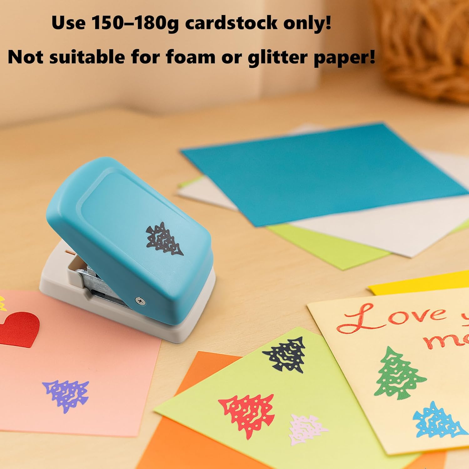 Christmas Tree Paper Punch for DIY Crafts, Card Making, Journals, Scrapbooking, Holiday Tags, 2 Inch Embossing Hole Cutter, Handheld Craft Tool for Seasonal Paper Projects