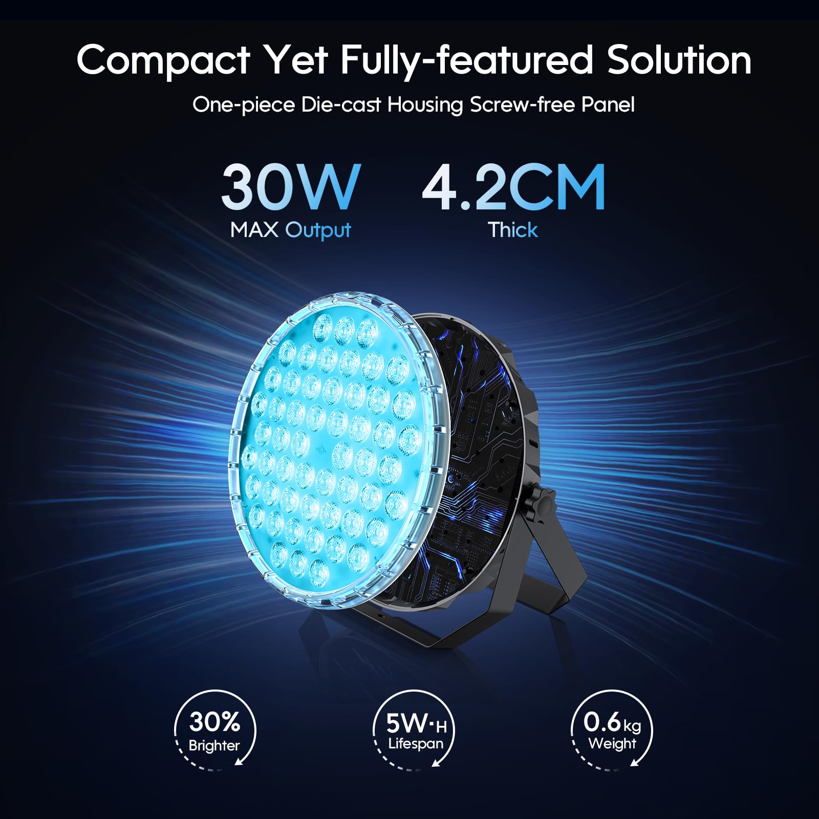 BETOPPER LPC018 Luce PAR LED RGB DJ, 54×1W Faro PAR Slim con DMX512, telecomando e sound attivo, illuminazione palco e uplighting per feste, matrimoni, chiesa, discoteca (4)