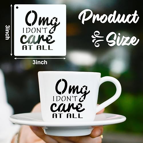 Miniatura 120 de 66 plantillas pequeñas para manualidades, plantillas reutilizables de 3 pulgadas para pintar sobre madera, plantillas de pintura para pared