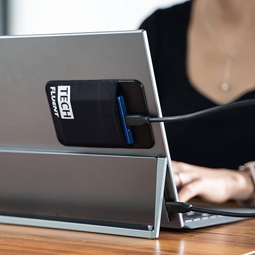 Miniatura 5 de TECH FLUENT - Funda externa SSD - Soporte adhesivo portátil SSD - Estuche de transporte adhesivo con bolsillo organizador para Samsung T5, T7,