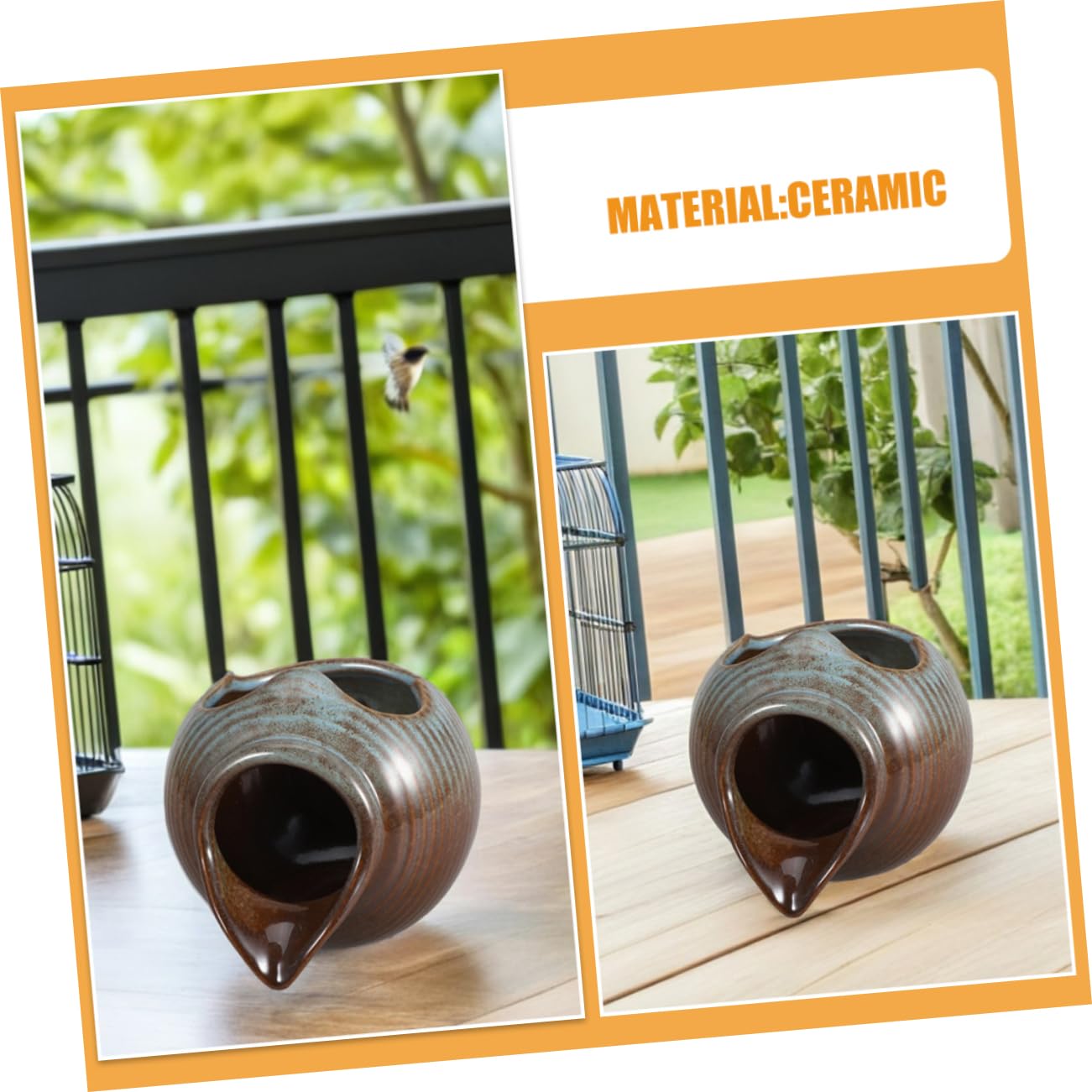 PRETYZOOM Distributeur d'eau pour Aquarium en Céramique Écoulement d'eau Fluide et Design Adapté aux Plantes, pour Décoration de Cracheur D'étang et Aménagement Paysager