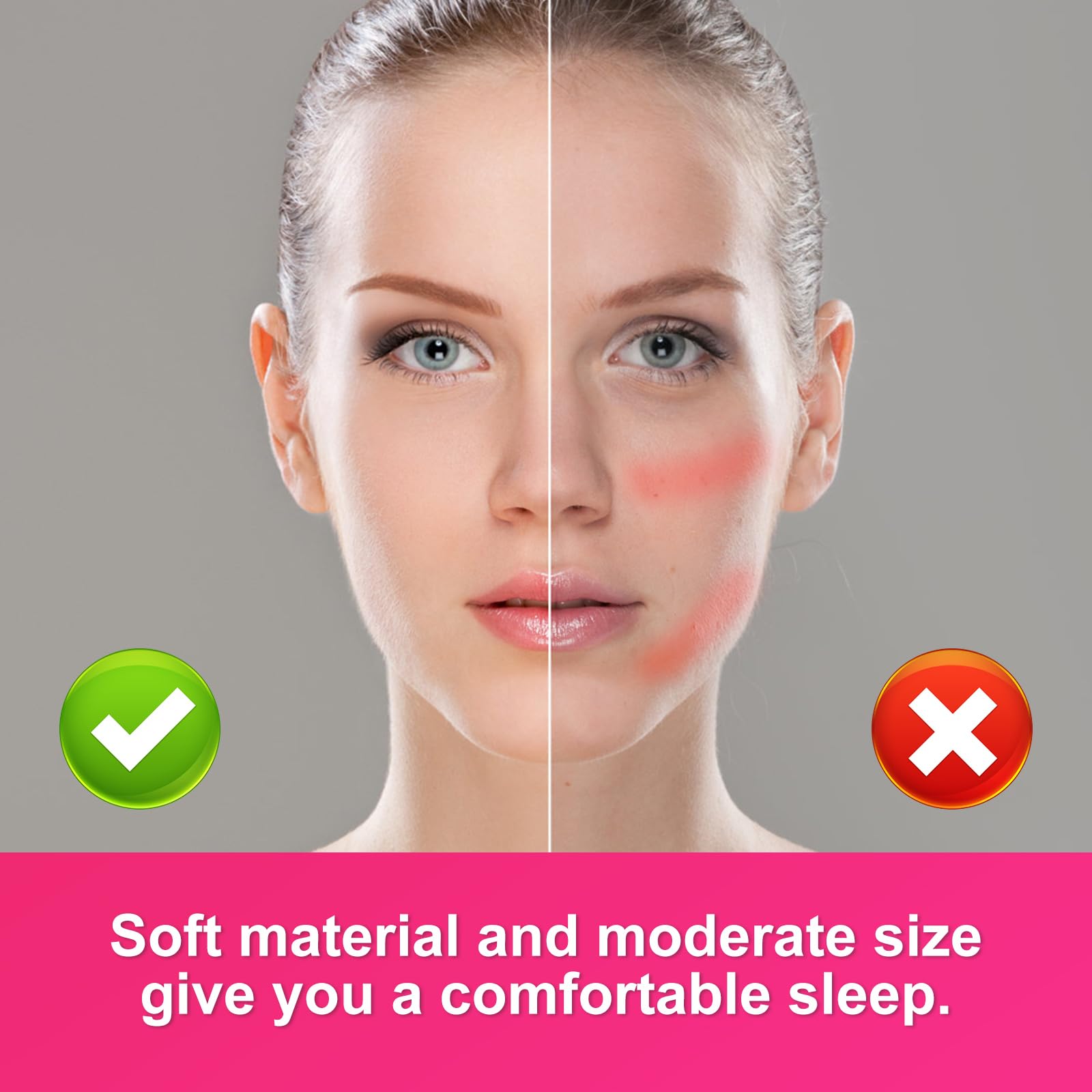 4pcs Cuscino per Maschera a Pieno Facciale, Cuscini Morbidi per Maschera a Pressione Positiva, Cuscinetti Elastici Cuscini Viso Copricapo Pressione Positiva, Riducendo i Segni Rientro (Rosa
