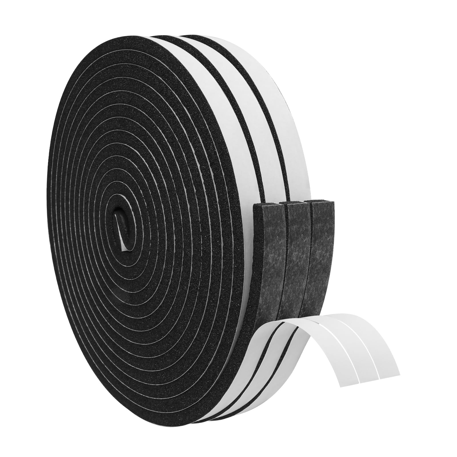 DGSL Foam Insulation Tape, 1/2In x 1/4In x51Ft Weather Stripping Door Seal Strip for Doors and Windows,Sliding Door, Soundproofing Door Seal,