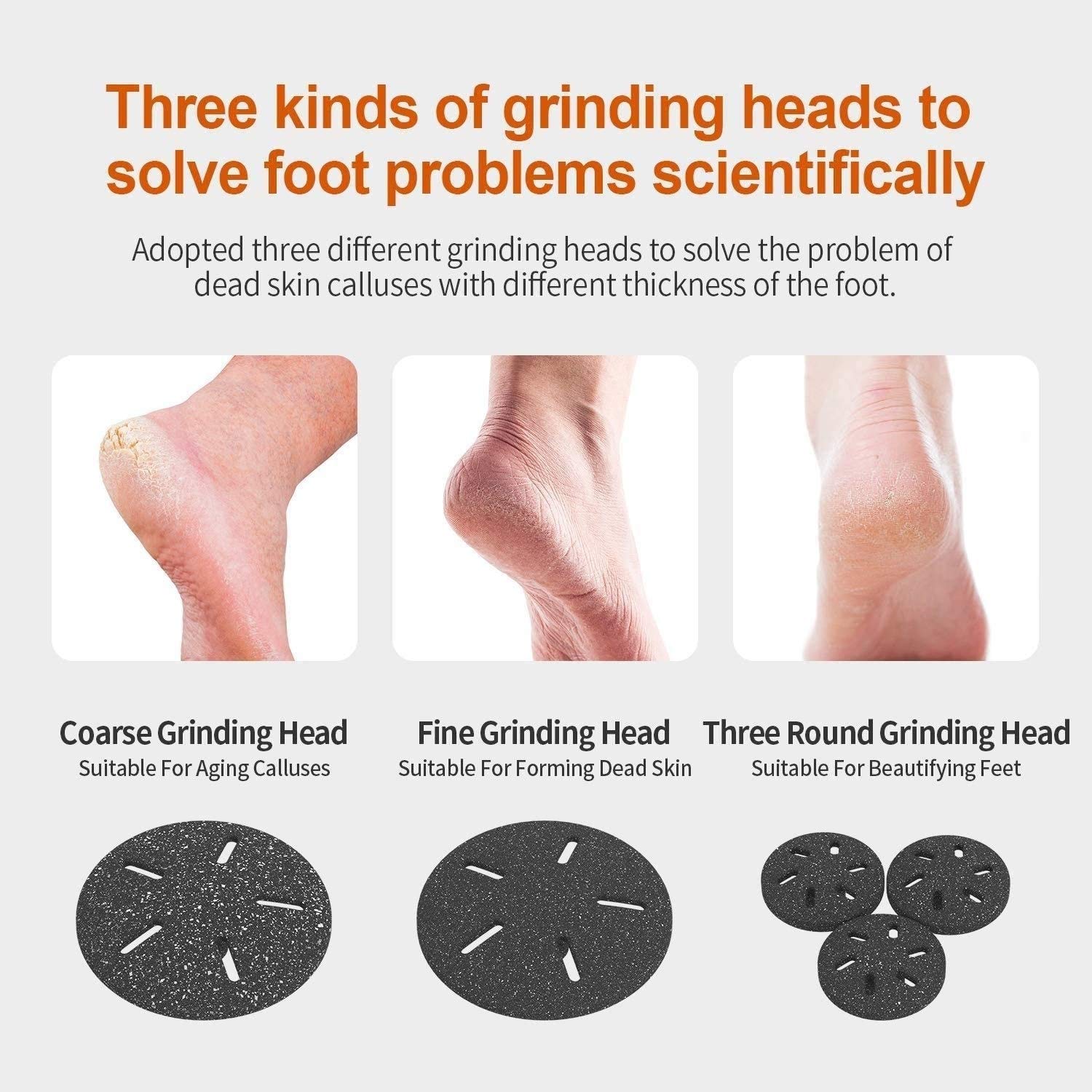 Portable vuoto elettrica adsorbimento piede Grinder, piedi elettrici USB rimozione del callo, lima del piede piede di Pedicure cura Strumenti, Dual-Speed ​​Callus Remover for Dead Skin hard Incr