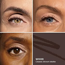 PRIME PROMETICS PrimeEyes Glide Eyeliner for Mature Women - Water-Resistant, Long-Stay and Mess-Proof - Gel Cream Texture, Discreet Sharpener and Effective Smudger (Wood (brown))