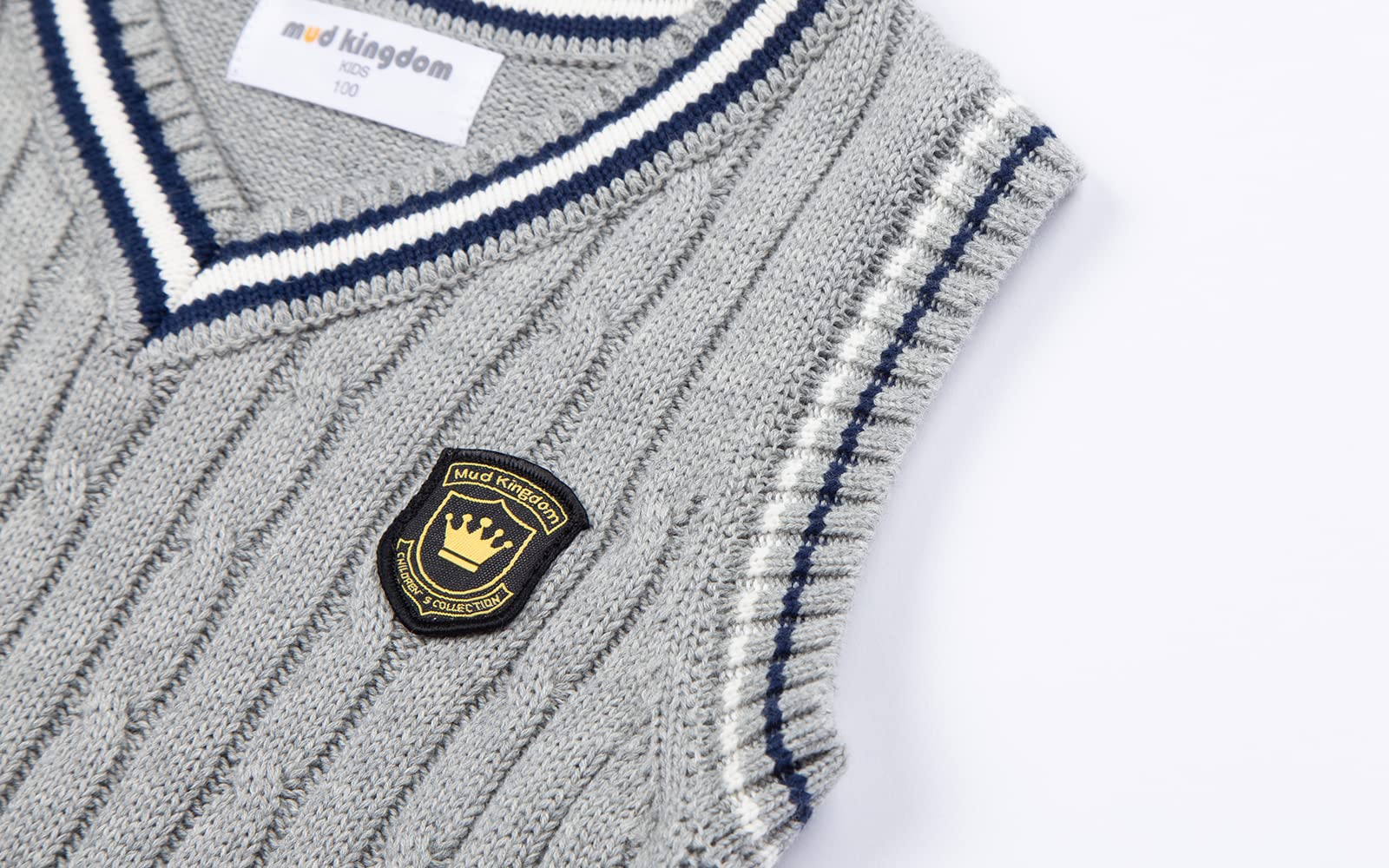 Mud Kingdom Suéter para Niñas y Niños Chaleco de Punto Cuello en Forma de V Volver al Uniforme Escolar Primavera y Otoño 3-10 años