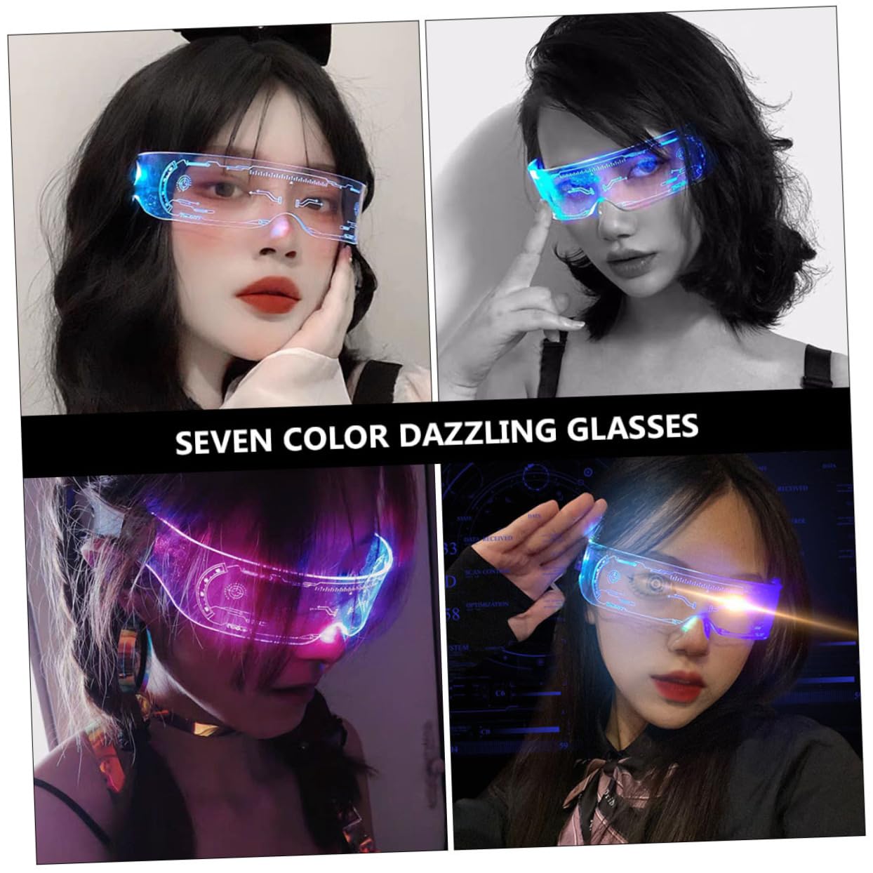 NAMOARLY Led Flashing Glasses for Holiday Party Party Led Eyeglasses Decorative Bar Glasses