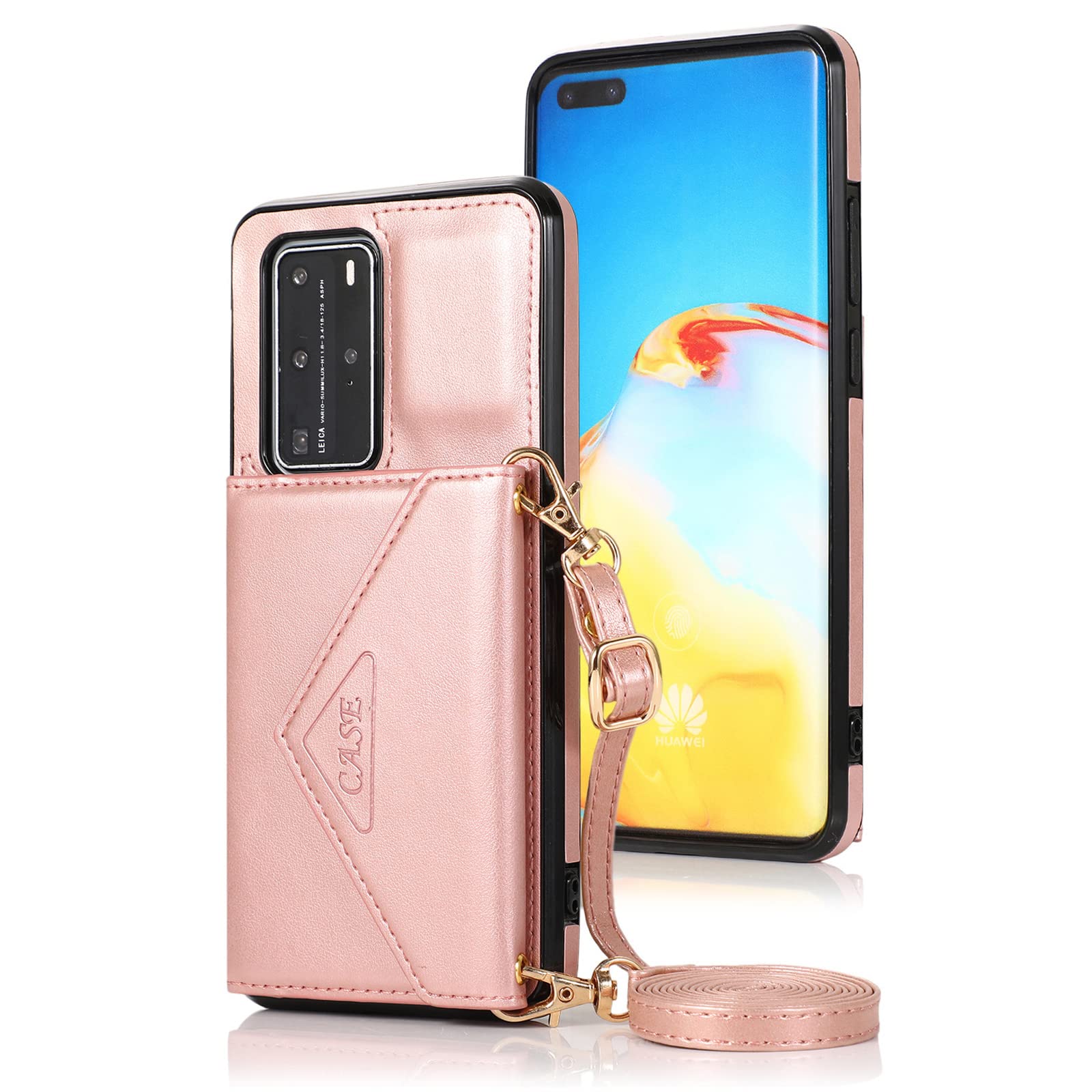 Custodia per Huawei P30 Pro, in pelle PU, con scomparti per carte di