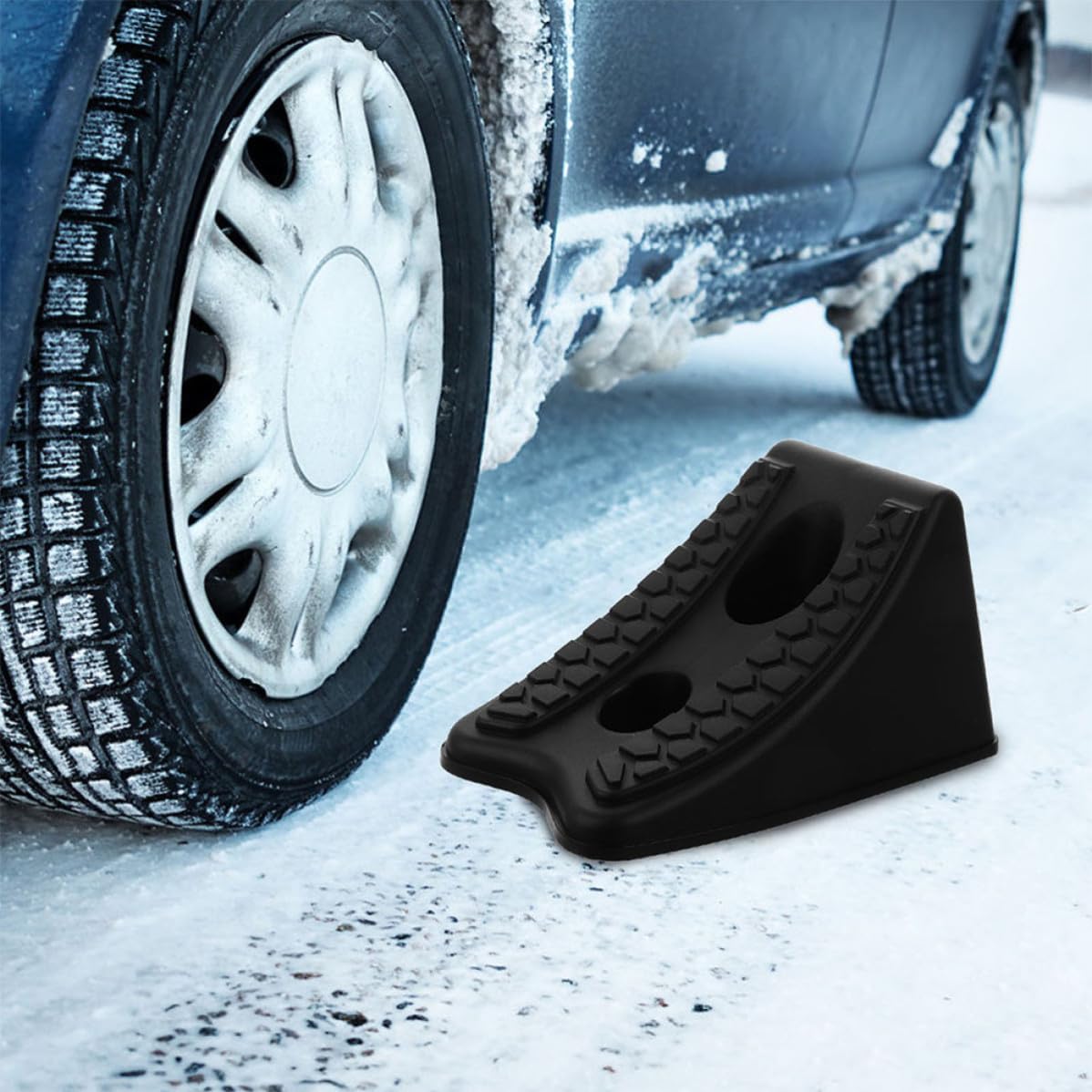 2pcs Black Plastic Wheel Chock for Rv Trailers and Cars, Anti-skid