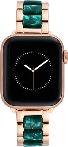 Anne Klein - Pulsera de resina para Apple Watch, segura, ajustable, correa de repuesto para Apple Watch, se adapta a la mayoría de las muñecas