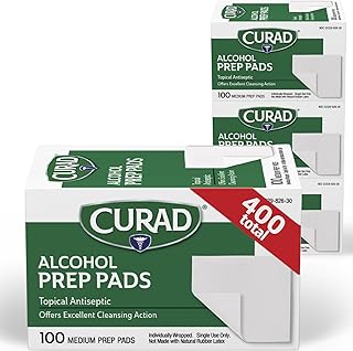 Curad CUR45585RB Compresas preparadas con alcohol, paquete de 400