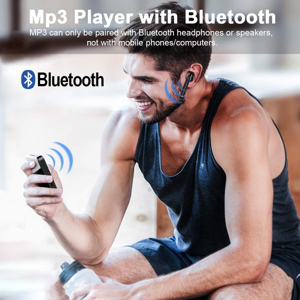 MP3Player, MP3 Player with Bluetooth, 16GB Portable Music Player with FM Radio/Recorder, HiFi Lossless Sound Quality, 2.4Inch Touch Screen Mini MP3 Player for Running, Expandable 128GB TF Card, Black
