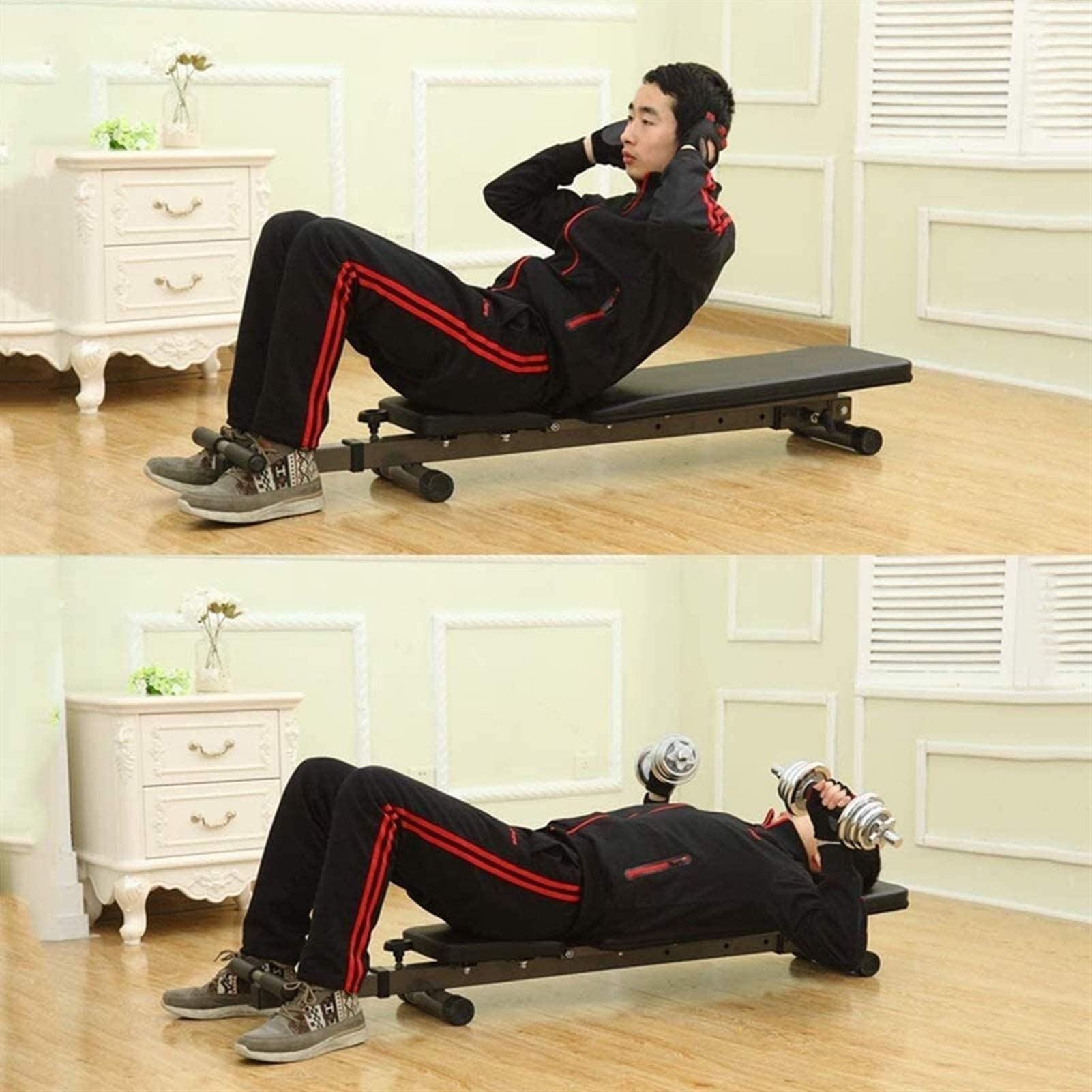 Banco de Pesas, Banco con Mancuernas, Banco de Ejercicios de Fuerza, Tabla supina, Abdominales para el hogar, Equipo de Fitness, Tabla de Abdominales, Tabla para Abdominales