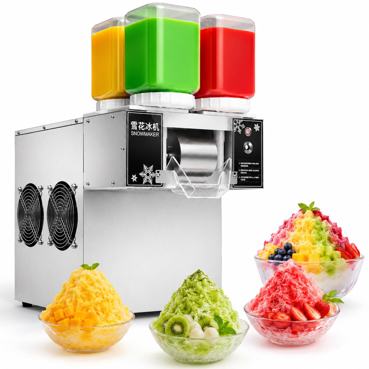 Snow Ice Machine, 750w Commercial Snow Cone Machine, Flake Ice Machine