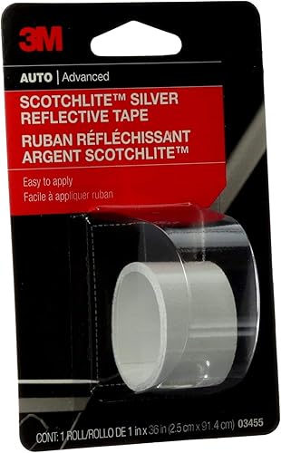 Miniatura 2 de 3M Scotchlite Cinta reflectante plateada, 03455, 1 pulgada x 36 pulgadas, 1 rollo