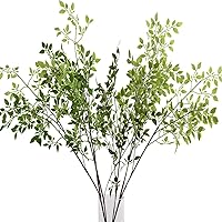 HANDIC 2pcs 45" Lifelike Artificial Greenery Stems for Vases - Faux Plant Branches for Home Office Garden Decor, Green