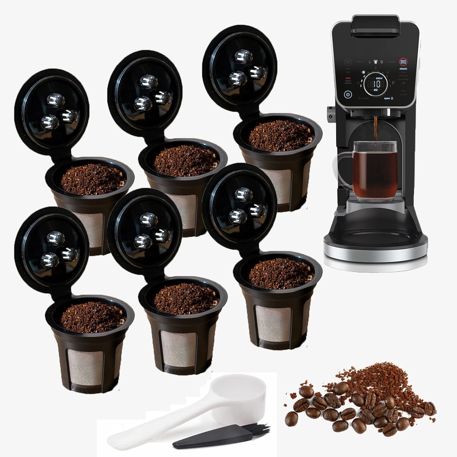 6 Pack Reusable Coffee Filters Compatible with Ninja Dual Brew Coffee