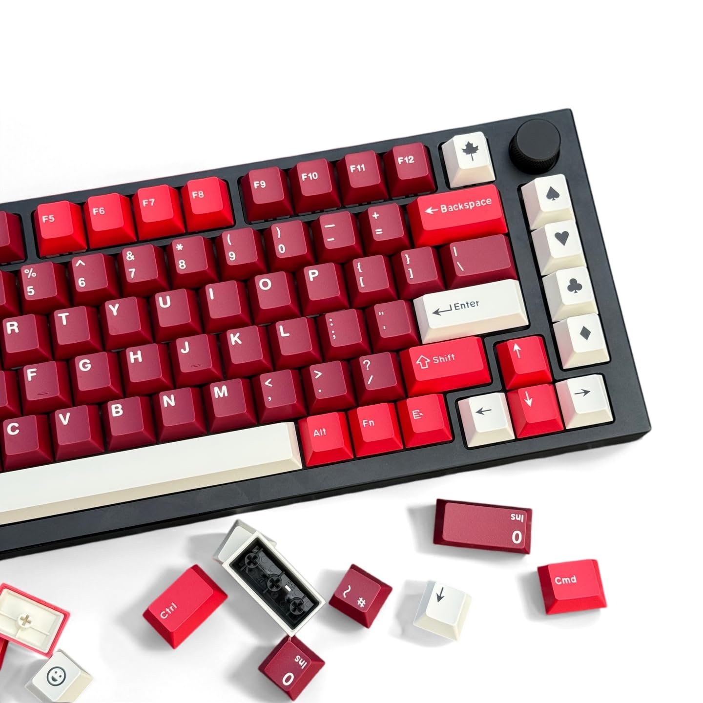 Keycaps PBT 163 Touches Non Lumineuses-compatibles Cherry MX-pour claviers 60% 75% 80% TKL 100%-Gaming Bureau