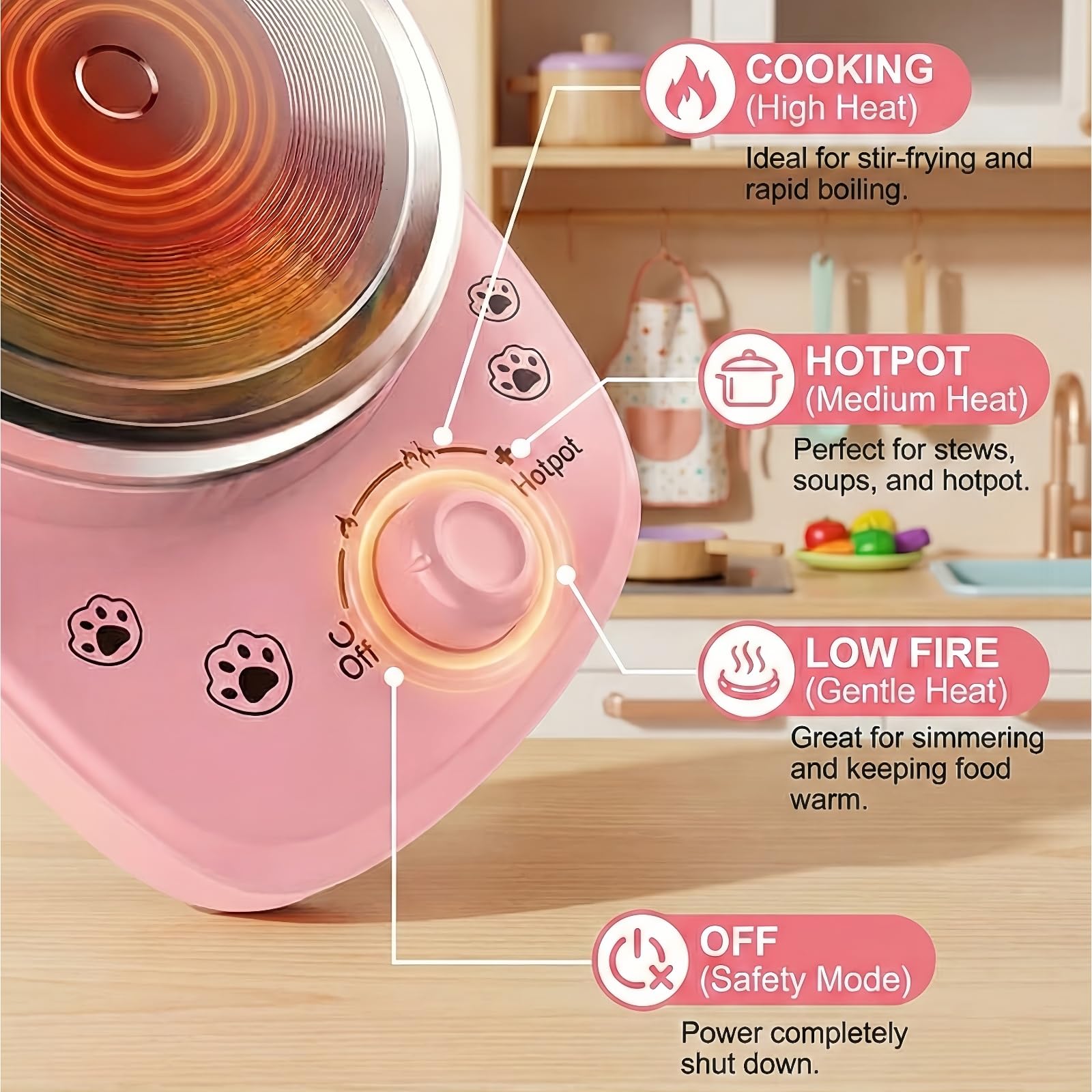 Mini Juego de Cocina para niños、24 Juguetes con Estufa eléctrica Funcional y Utensilios de Cocina de Acero Inoxidable Seguros. Kit de Cocina para Principiantes (Blue)