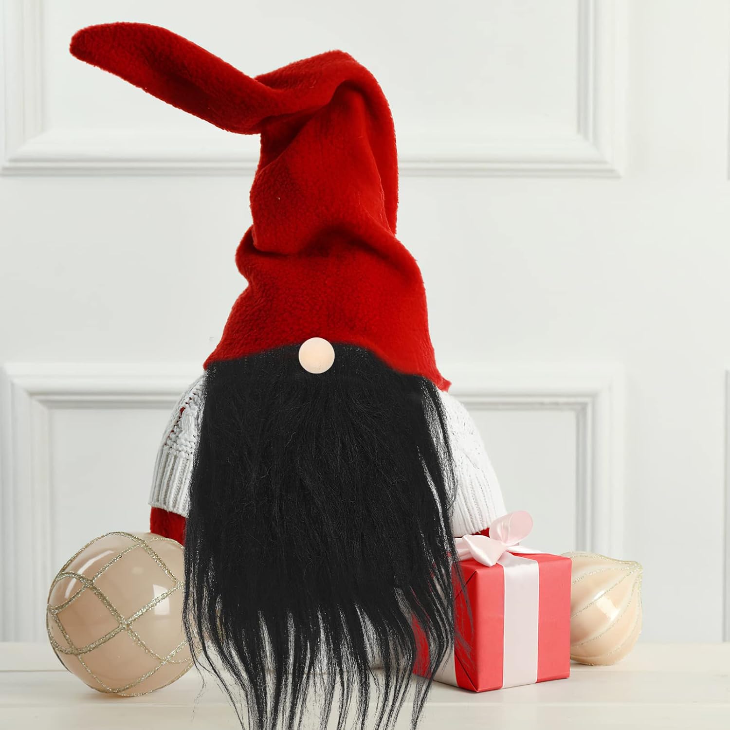 Cabilock 3sets Gnome Beard and Wood Kit Pre-Cut Craft Fur for Gnomes Smooth Decoration Supplies for Christmas and Crafting Fun