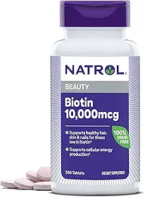 Biotina 10.000mcg 200 Tabletes Cabelo, pele e unha - Natrol