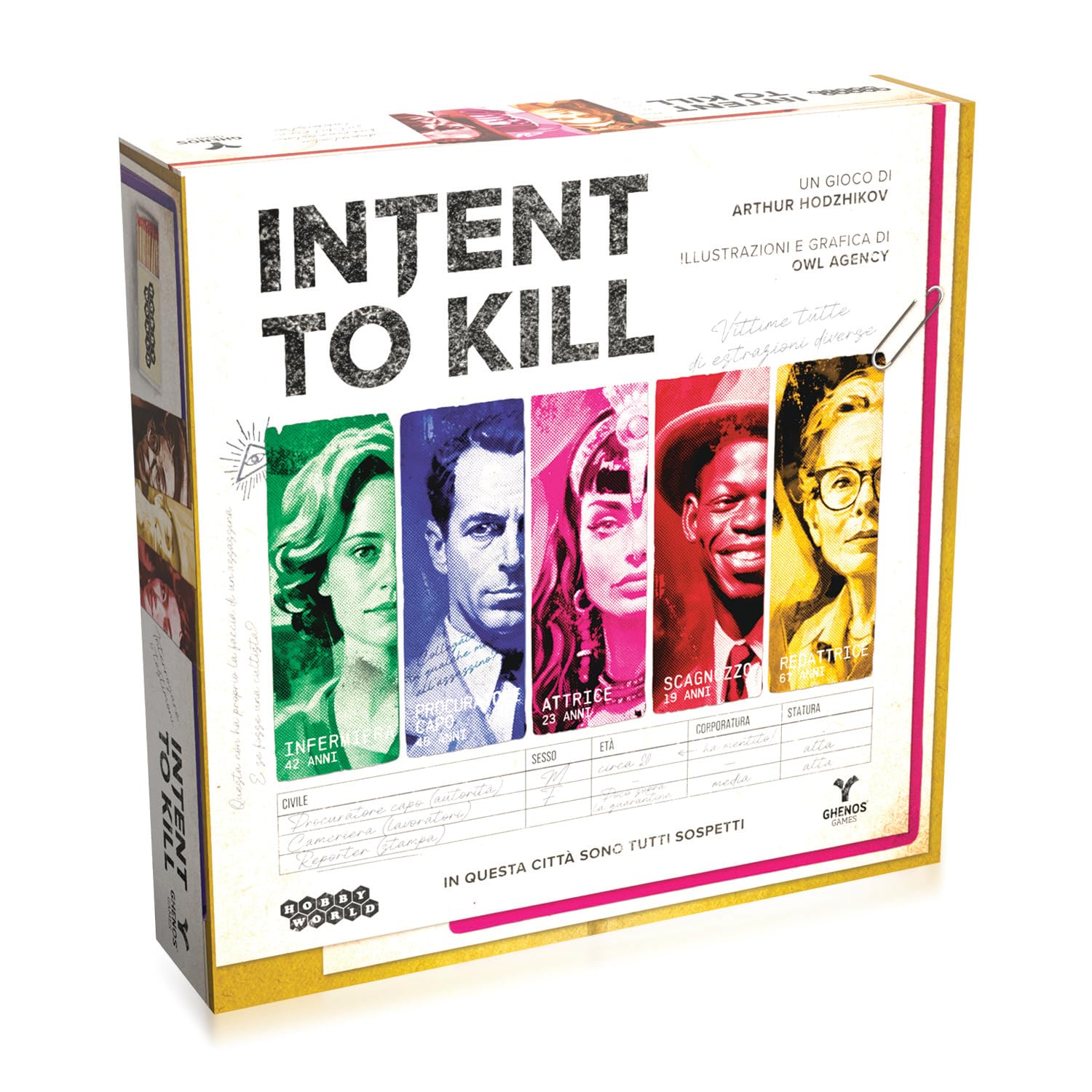 Intent to Kill - Board Game - Competitive Game for Adults and Children from 16 Years - 2-4 Players - Duration 60min - Italian Edition