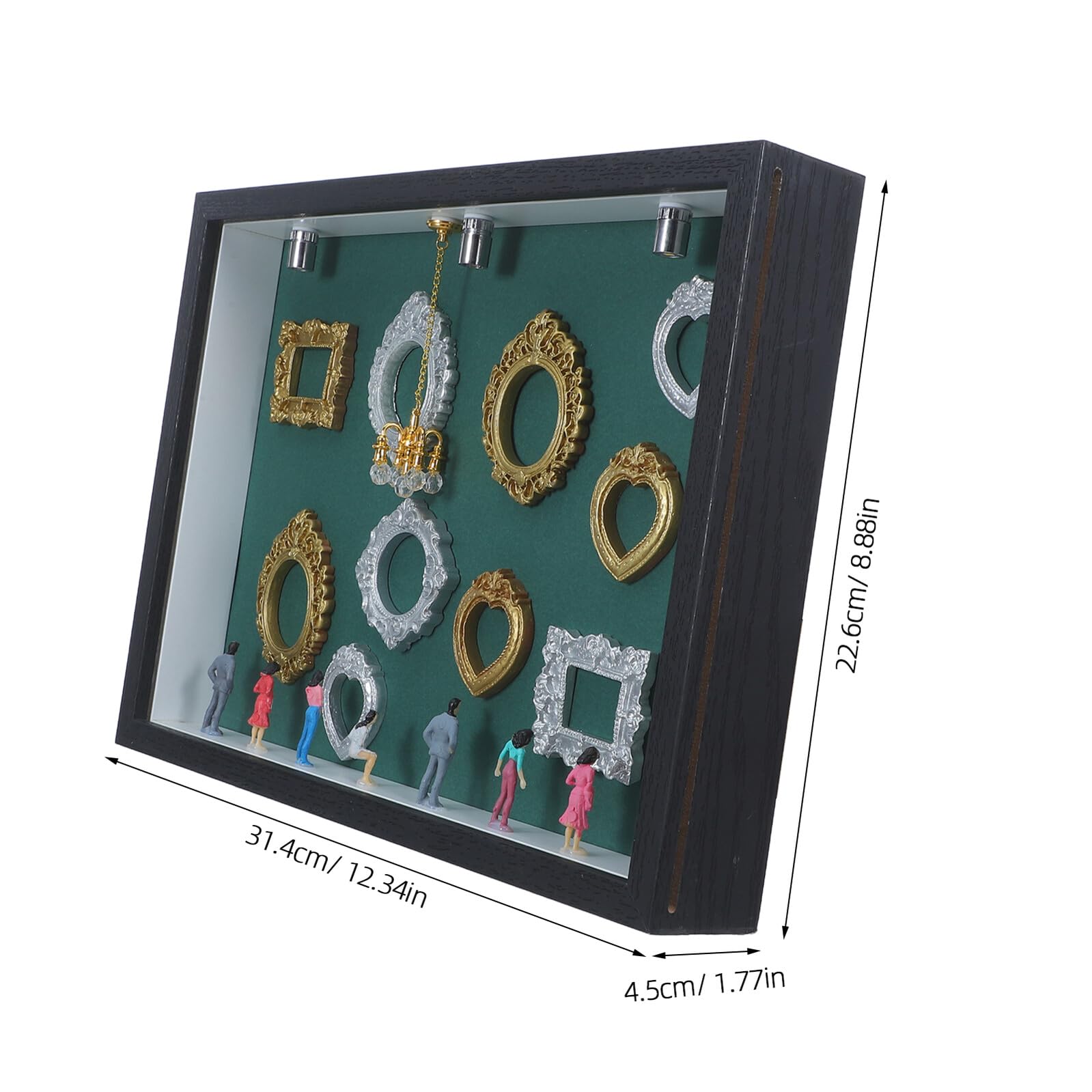 TOYANDONA Mini Drewniana Gablota Typu Shadow Box z Przezroczystą Pokrywą Kompaktowa Ramka Do Zdjęć DIY Idealna Do Ekspozycji Figurek Dekoracji Ślubnych i Domowych Pamiątek