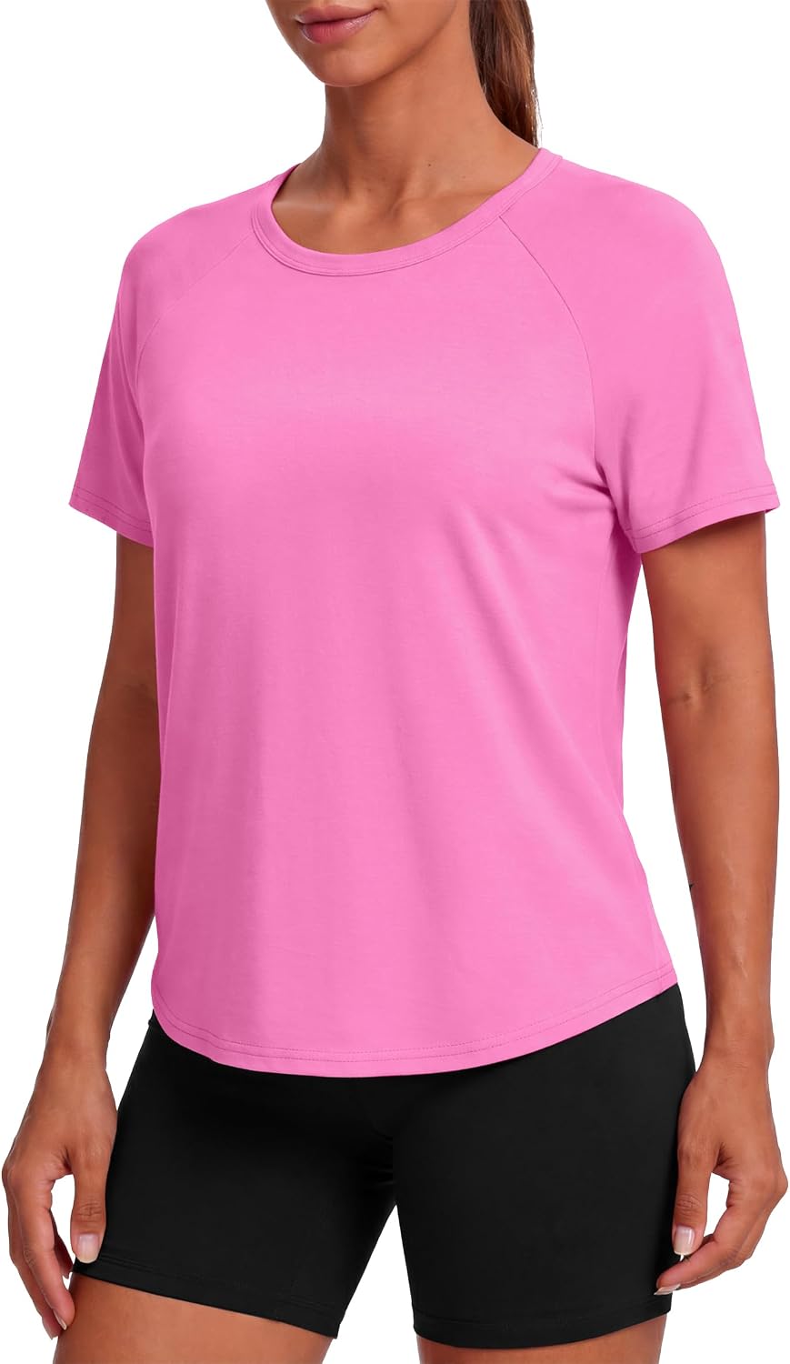 Quenteen Women's Short Sleeve Workout Shirts Athletic Tops Summer Activewear Gym Running Tennis Yoga Tee Shirt image 2
