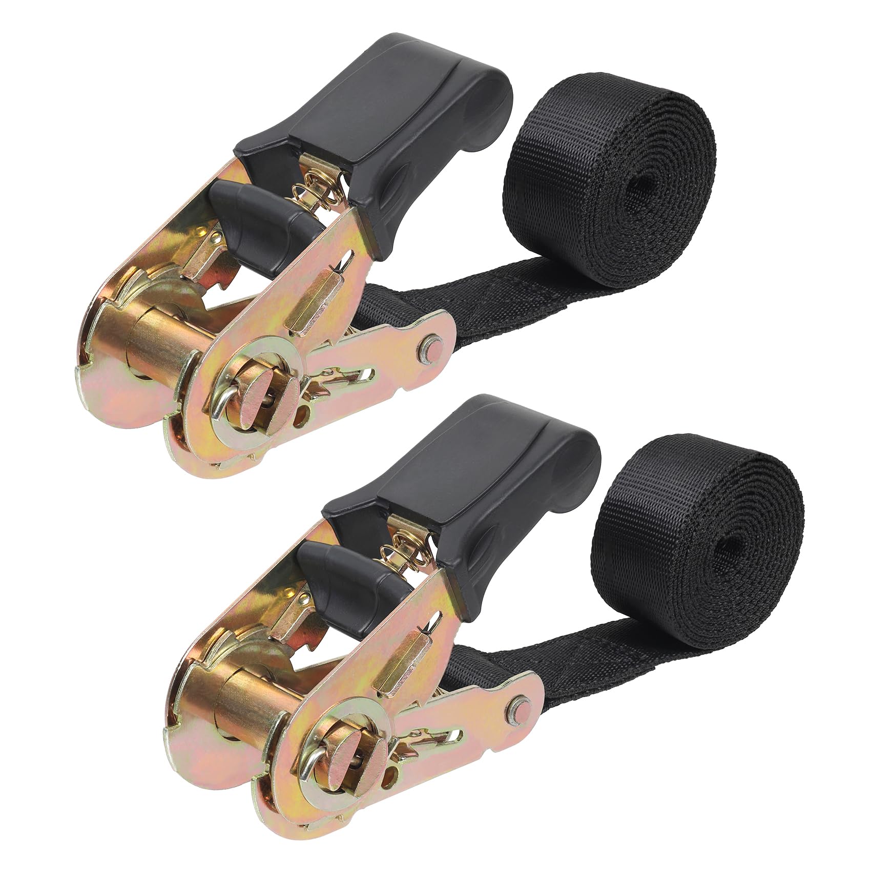 2 x 4ft Endless Ratchet Tie Down Straps Heavy Duty Nylon Black Tie Down Straps with Ratchet Lock Straps Track Spring Fittings Attaches Motorcycles Trailer Loads Kayak