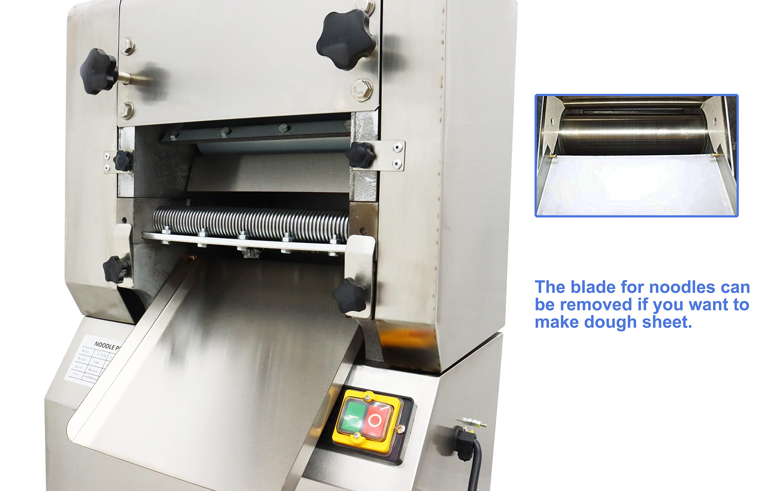 Rullo per Pasta Elettrico per Pasta, Macchina per Tagliare la Pasta, Rullo da 2,2 kW, 9,4 Pollici