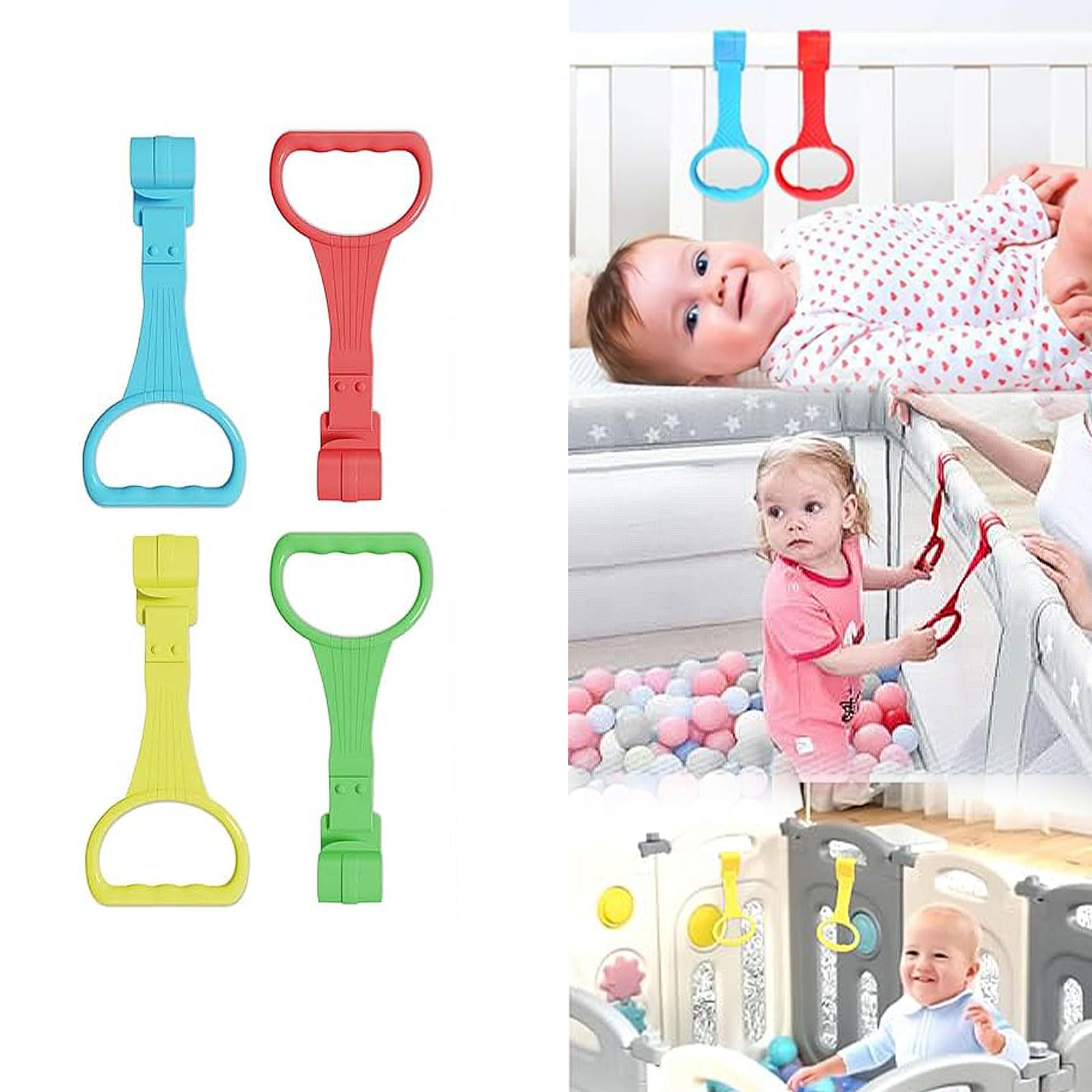 Anneau Parc Bebe, 4 Pièces Anneaux pour Lit Bébé et Parc, Anneau de Lit Bébé, Anneaux pour l'entraînement de l'équilibre, Idéaux pour Aider Le Bébé à Se Lever du Berceau