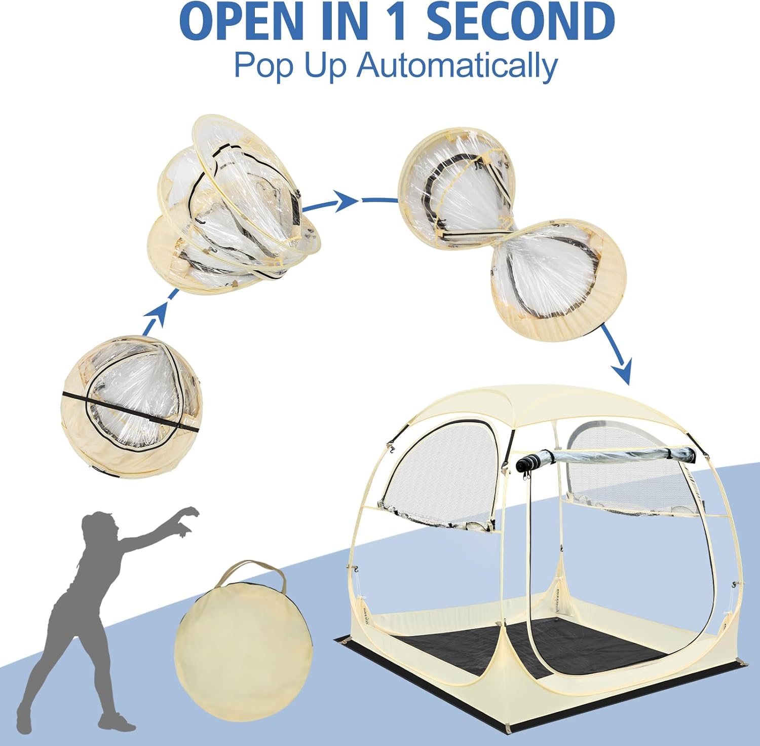 Eapele Sports Instant Pop-Up Shelter - Clear View Bubble Tent With Removable Roof, Windproof and Rainproof for 1-6 People - Perfect for Outdoor Enthusiasts Eapele Sports Instant Pop-Up Shelter - Clear View Bubble Tent With Removable Roof, Windproof and Rainproof for 1-6 People - Perfect for Outdoor Enthusiasts