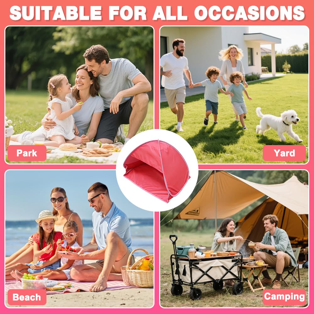 Tenda Poggiatesta, Tenda pop-up Automatica per Animali Domestici, Tenda da Spiaggia per Cani con Tasche Portaoggetti, Mini Tenda da Spiaggia Pop-up per Giardino Escursionistico All'aperto